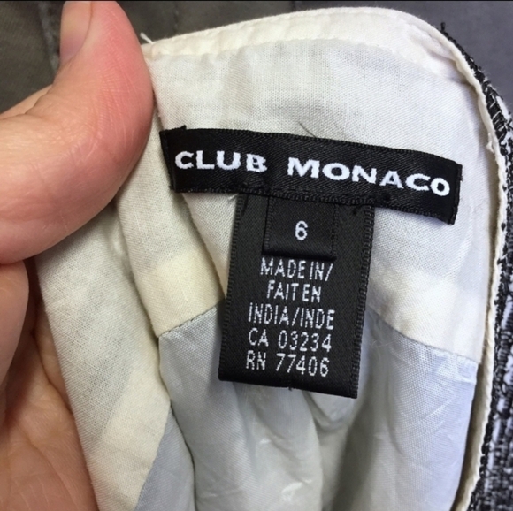 Club Monaco Black and White  Embroidered stripe A-Line Skirt - Picture 4 of 4